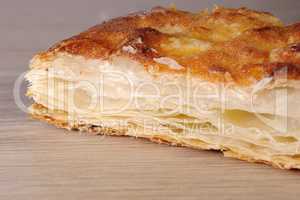 piece of puff pastry in the incision