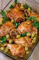 parts of chicken baked with lemon