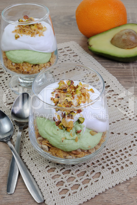 Parfait with avocado