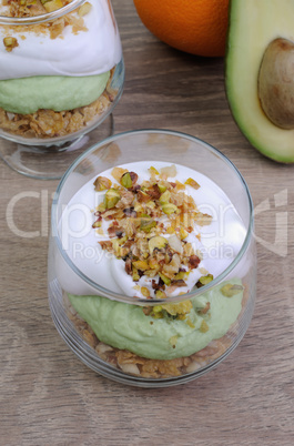 Parfait with avocado