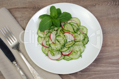 salad cucumber with radish