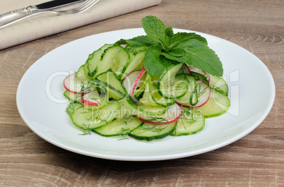 salad cucumber with radish