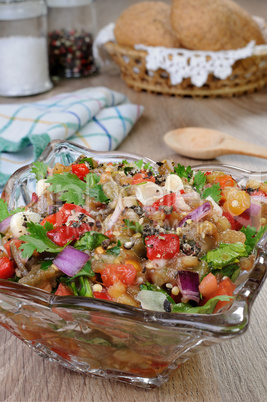 Eggplant salad with vegetables