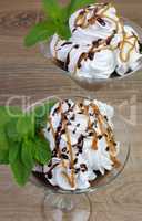 Dessert with whipped cream