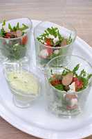 Arugula salad in a glass