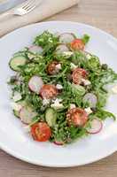 Salad with arugula and vegetables