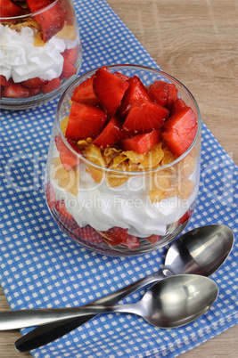 Parfait with strawberries