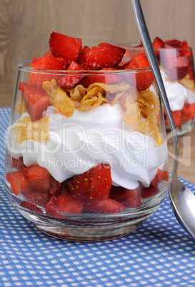 Parfait with strawberries