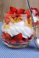 Parfait with strawberries
