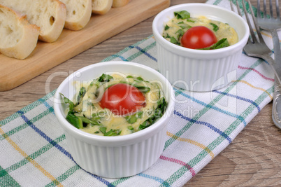 Omelet with spinach and cheese