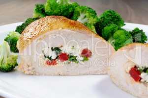 Chicken breast stuffed   ricotta, tomato and spinach