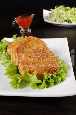 Chicken cutlets in breadcrumbs