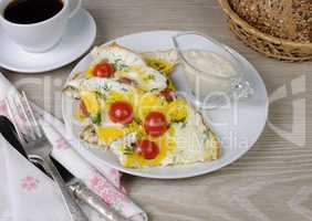 Scrambled eggs with tomatoes