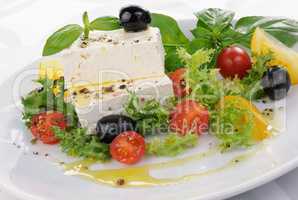 Cubes of feta cheese