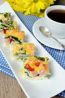 Vegetable omelet with spinach