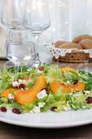 Light salad with peaches