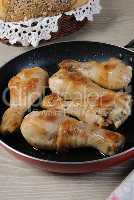 Fried chicken drumsticks