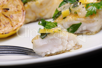 slice of baked fish pike perch