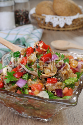 Eggplant salad with vegetables