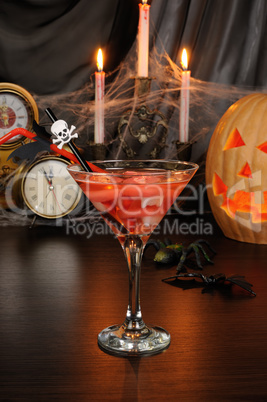 A cocktail with vampire teeth