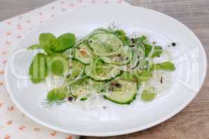 Cucumber salad with mint