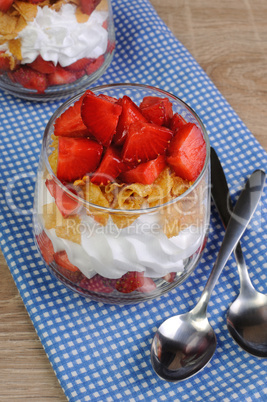 Parfait with strawberries