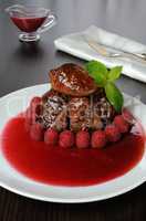 Chicken liver with raspberry sauce