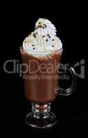 Chocolate cocktail with whipped cream