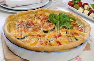 quiche with zucchini and tomato baked cheese