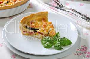 quiche with zucchini and tomato baked cheese