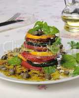 Appetizer of zucchini with tomato