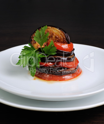 Appetizer Eggplant with Tomatoes