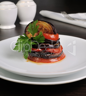 Appetizer Eggplant with Tomatoes