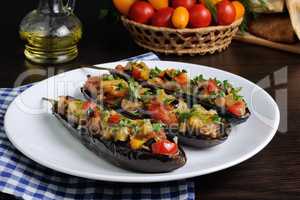 Appetizer eggplant with tomatoes