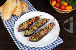 Appetizer eggplant with tomatoes