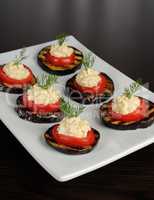 appetizer of eggplant with tomato