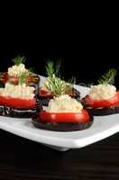 appetizer of eggplant with tomato