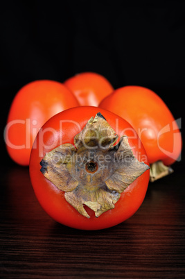 Group of ripe juicy persimmon