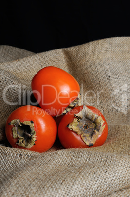 Group of ripe juicy persimmon