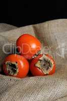 Group of ripe juicy persimmon