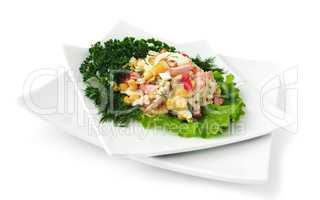 salad of corn and Chinese cabbage