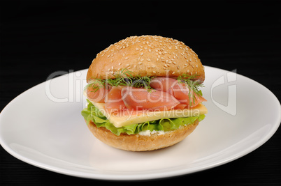 Burger with salmon