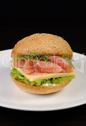 Burger with salmon