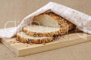 Whole wheat bread with grains