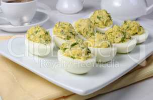 Stuffed eggs with herbs