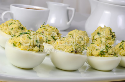 Stuffed eggs with herbs