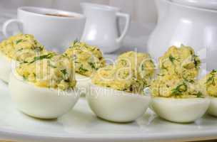 Stuffed eggs with herbs