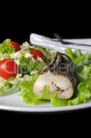 Baked fish (King clip) with vegetables