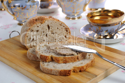 Chicken liver pate on bread
