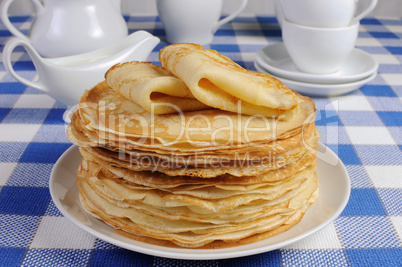 stack of pancakes on the table